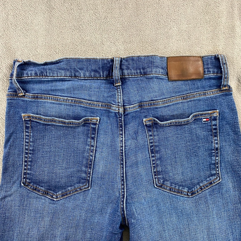 Tommy Hilfiger Jeans Mens 34/32 Blue Fade Whiskers Straight Leg Stretch Denim - Picture 11 of 13